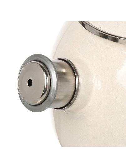 Чайник сталь, эмалированное покрытие, 2.5 л, со свистком, с кнопкой, ЛЗЭП, Букет пионов, индукция, белый, С-2711АП/4ЖмРч