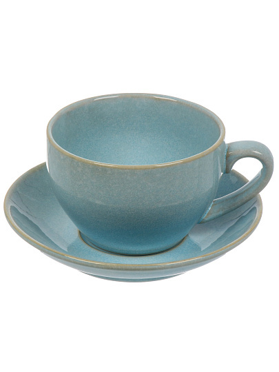 Чайная пара керам, голубой, 300мл, блюдце 15см, Небо, B060903