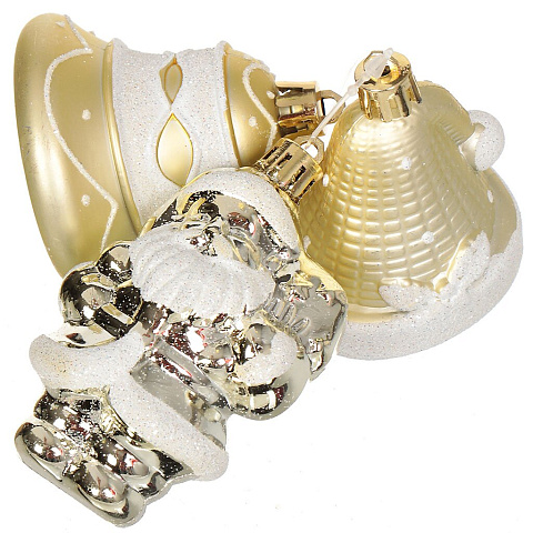 Елочный шар Фигурный, 3 шт, золото, пластик, SYQD-012196G