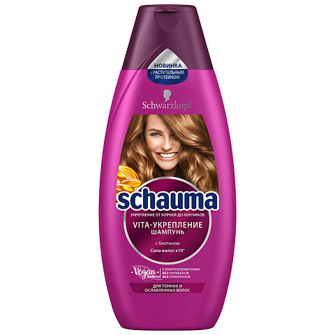 Шампунь Schauma, Vita-Укрепление, для сухих и поврежденных волос, 380 мл