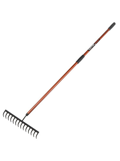 Грабли прямые, 14 зуб, металл, 36 см, Kopper Tools, черенок алюминиевый, ФИ.015.000