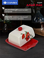 Масленка доломит, 19.7х12.5 см, крышка доломит, Daniks, Алый мак - фото 3