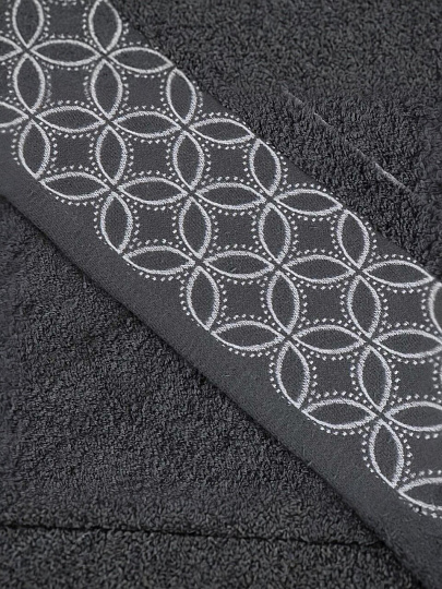 Полотенце банное 50х90 см, 100% хлопок, 550 г/м2, Фелиция, Silvano, темно-серое, Узбекистан, AI-1103005