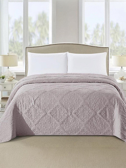 Покрывало евро, 200х220 см, 100% полиэстер, стеганое, Cleo, Caroline Узоры, розовое, 200/011-CN