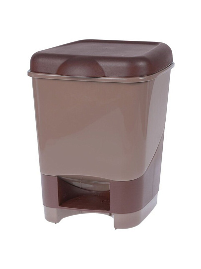 Контейнер для мусора пластик, 20 л, квадратный, педаль, в ассортименте, Полимербыт, С428