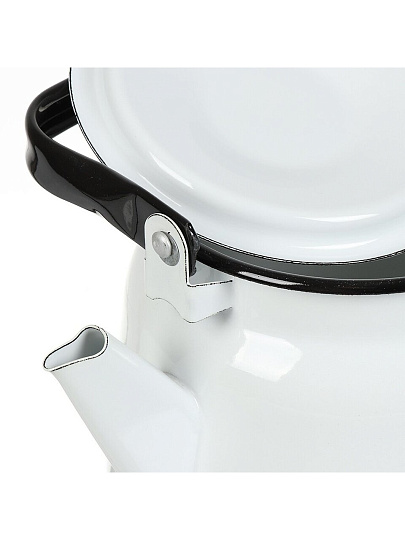 Чайник сталь, эмалированное покрытие, 3.5 л, сферический, белый/палевый, Сибирские товары, в ассортименте, С42716.3П/3