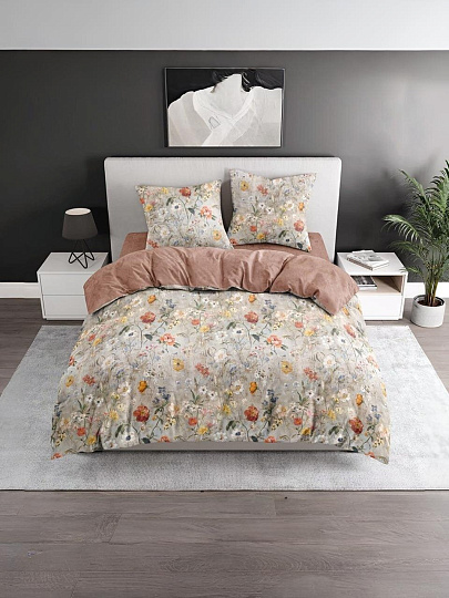 Постельное белье евро, простыня 215х240 см, 2 наволочки 70х70 см, 220 х 215 см, Bravo, поплин, Нарана