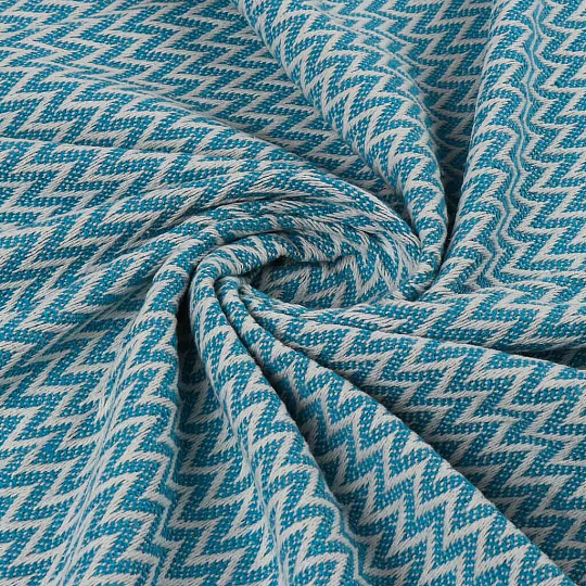 Плед 1.5-спальный, 140х200 см, 50% хлопок, 30% полиэстер, 20% пан, Vladi, Валенсия, Антонио, белый, бирюзовый