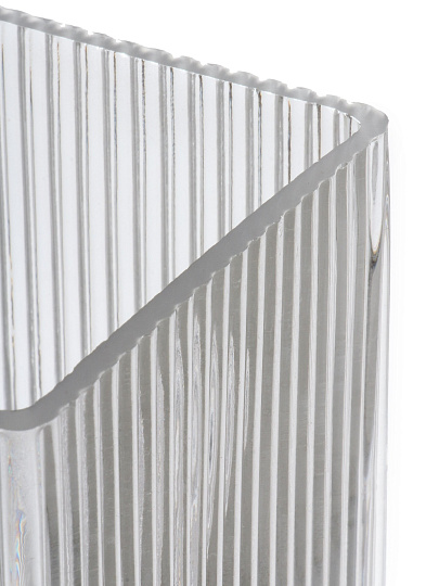 Ваза стекло, настольная, 10*25 см, Квадрат, полосы, прозрач, Y4-11072