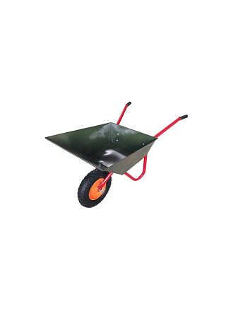 Тачка строительная одноколесная, сталь, 220 кг, 110 л, 1 мм, втулка D12 мм, PR 4.00, УСИЛЕННЫЙ сварной кузов, ВГ, ТСО-322