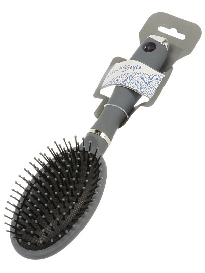 Расческа для волос массажная, овальная, графит, Studio style, 844166-4551