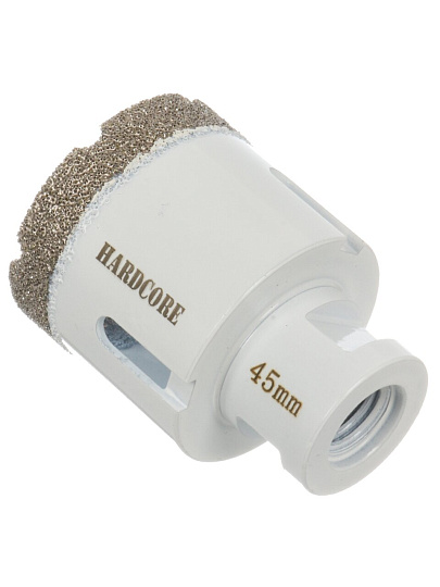 Коронка алмазная, по керамограниту, Hardcore, М14, диаметр 45 мм, для УШМ, 155045