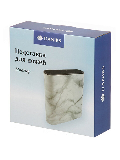 Подставка для ножей, пластик, овальная, Мрамор, S-K182