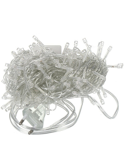 Гирлянда 200 ламп, 10 м, 8 режимов, фиолетовый, прозрачная, в помещении, сетевая, LED