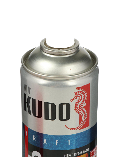 Эмаль аэрозольная, KUDO, KU-5005, термостойкая, кремнийорганическая, матовая, красная, 520 мл