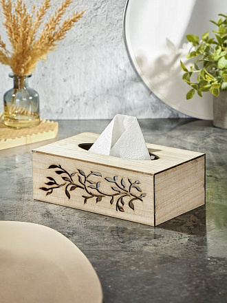 Салфетница дерево, 24х14х8 см, Eco, МДФ, A410013