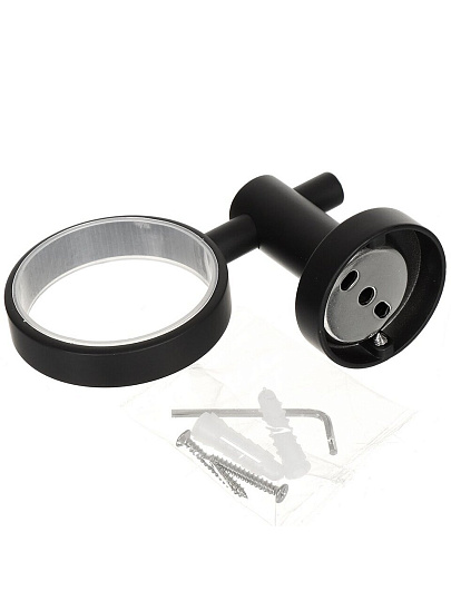 Стакан для зубных щеток, 12.5х7х5 см, металл, черный, Y9-047