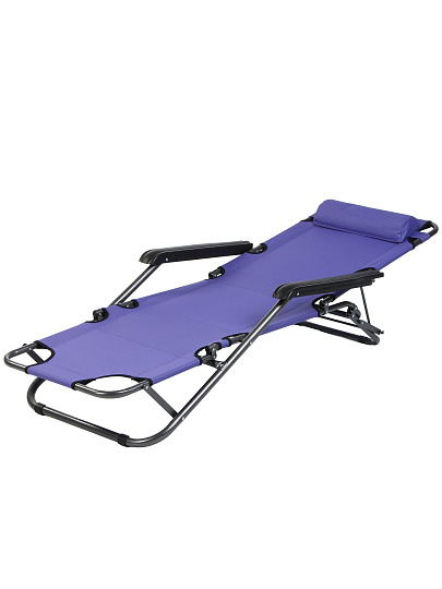 Шезлонг пляжный склад, мет-л, 153х60х80 см, 100 кг, фиолетовый, оксфорд 600D