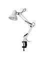 Светильник настольный на струбцине, E27, абажур белый, ФАZА, TBL-01-wh, 5046214