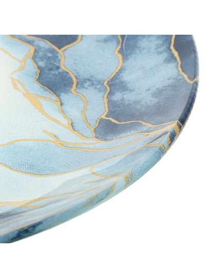 Тарелка обеденная, стекло, 23 см, круглая, Navy Leaves, Daniks