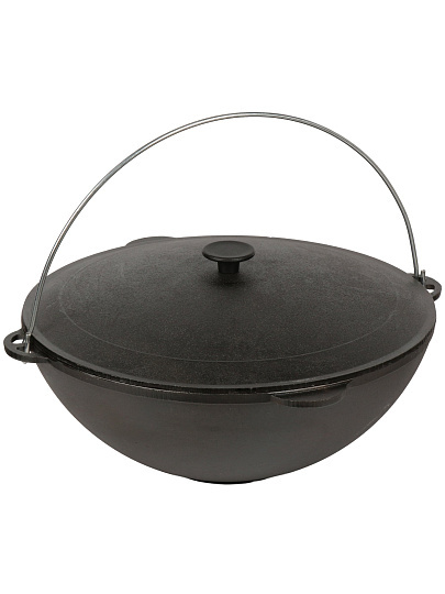 Казан чугун, 12 л, Туризм, с крышкой, крышка чугун, с дужкой, Гардарика, 1612-3