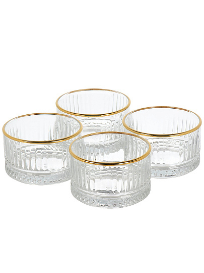 Салатник стекло, круглый, 4 шт, 9 см, 0.23 л, Elysia, Pasabahce, 530038GL