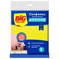 Салфетка бытовая для уборки, целлюлоза, 16х15.7 см, 3 шт, Big City Life, Аккорд, 14410094