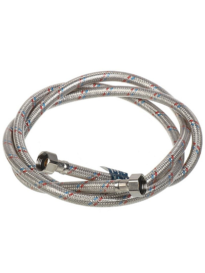 Подводка для воды 1/2&quot;х2 м, г-г, сталь, полимер, Stemix