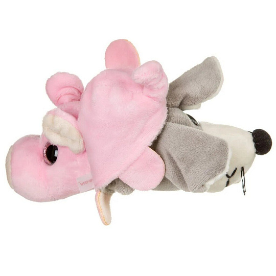 Игрушка мягкая Bondibon, Мягкие животные Поросёнок-Мышь, 17 см, 2в1, ВВ3971