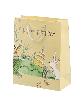 Пакет подарочный бумага, 26х12х32 см, в ассортименте, Звери, Y4-9082