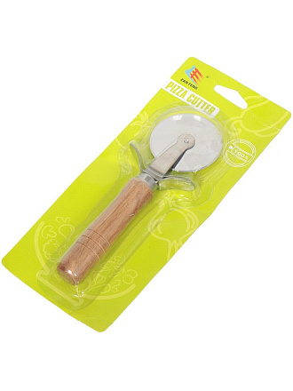 Нож кухонный для пиццы и теста, нержавеющая сталь, 5.5 см, рукоятка дерево, навеска, Y3-1068