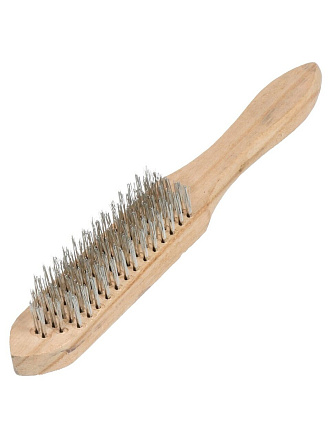 Щетка по металлу 6-рядная, рукоятка дерево, Bartex, 0414004