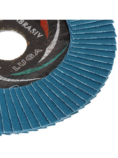 Круг лепестковый торцевой КЛТ2 для УШМ, LugaAbrasiv, диаметр 125 мм, посадочный диаметр 22 мм, зернистость ZK120, шлифовальный