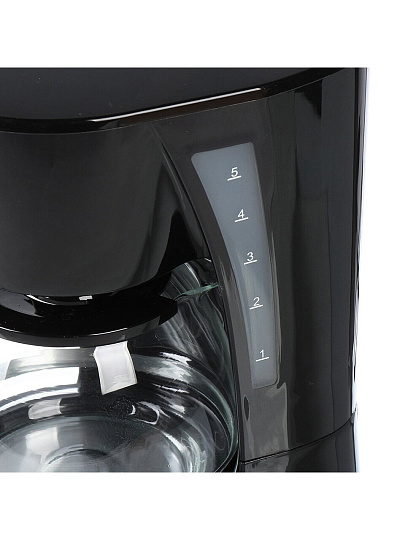 Кофеварка электрическая, капельная, пластик, 0.6 л, Sakura, SA-6107BK, 650 Вт, 5 порций, пластиковая ручка, 550-650 Вт, черная, SA-6107BK