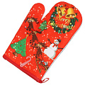 Прихватка-варежка 27х19 см, 100% полиэстер, Дед Мороз, снеговик, олень, T2022-024 - фото 2