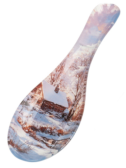 Подставка для ложки, стекло, 23х8 см, Русская Зима, Daniks