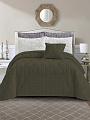 Покрывало евро, 220х240 см, 100% полиэстер, Silvano, Rosie, серо-зеленое