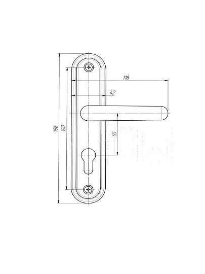Ручка на планке Абсолют, РФ1-55/03А, БП-00013774, 55 мм, медь, алюминиевый сплав