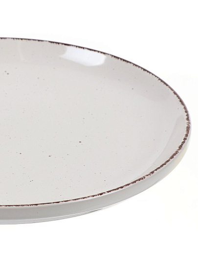 Тарелка обеденная, керамика, 26 см, круглая, White Fusion, Daniks, белая