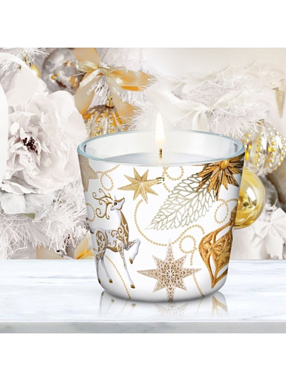 Свеча ароматизированная, 8х9 см, в стакане, Bartek Candles, Гламурное Рождество, 115 гр