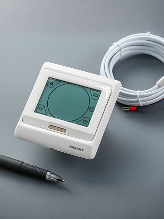 Терморегулятор цифровой, сенсорный, программируемый, белый, R91XT, Rexant