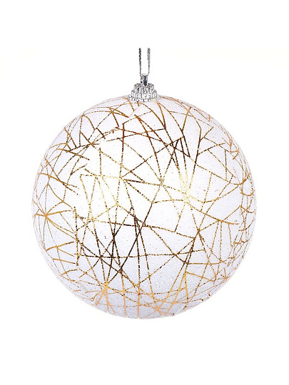 Елочный шар белый, 10 см, SYPMQF-1122065