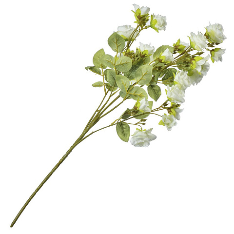 Цветок искусственный декоративный Роза кустовая, 84 см, белый, Y4-7917