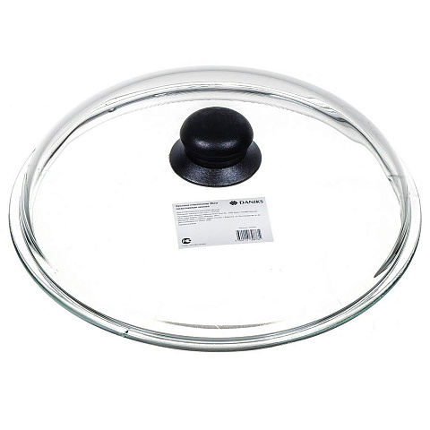 Крышка для посуды стекло, 26 см, Daniks, кнопка пластик, HSD26H