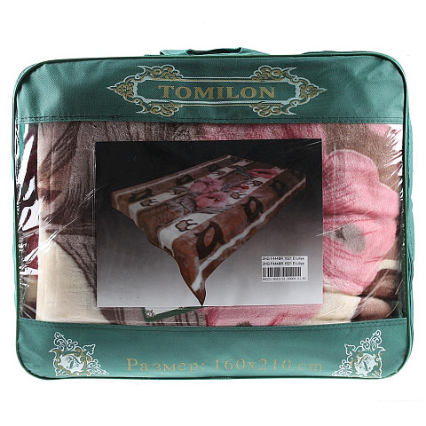 Плед Tomilon полутораспальный (150х200 см) полиэстер, в сумке, Маки 63807