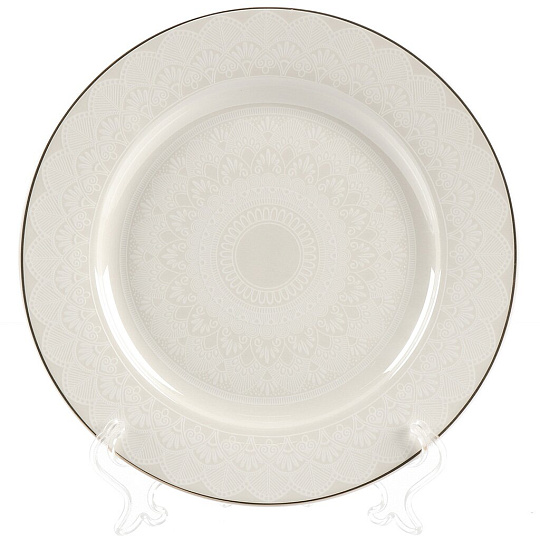 Тарелка десертная, фарфор, 21 см, круглая, White Lace, Fioretta, TDP672