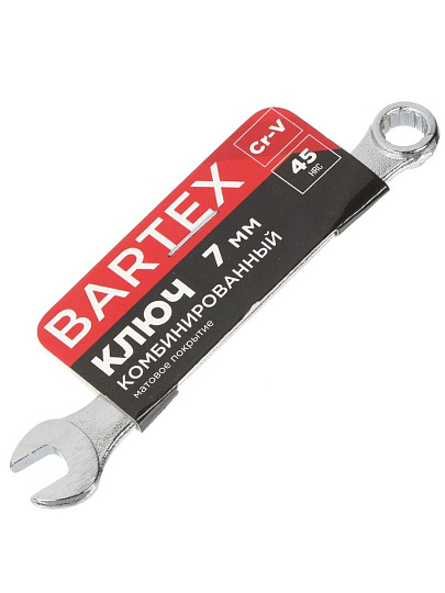 Ключ комбинированный, Bartex, 7 мм, CrV сталь, Эко
