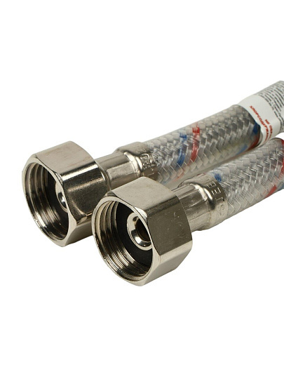 Подводка для воды М10-1/2"х0.3 м, пара, латунь, полимер, AquaLine
