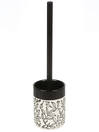 Ерш для туалета Черно-белый, напольный, 9.2x12.3/36.1 см, керамика, BCE1160AA-TOH