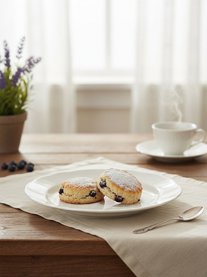 Тарелка десертная, фарфор, 17.5 см, круглая, Вырезной край Белая, Дулевский фарфор, 01110